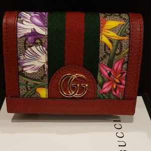 Gucci floral card/compact wallet